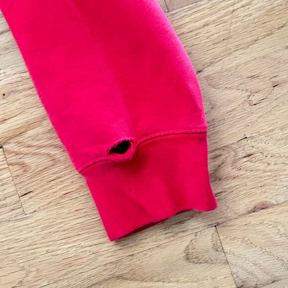 Polo Ralph Lauren Hoodie Sweatshirt Mens Large Red Distressed Faded Damaged - Picture 10 of 14